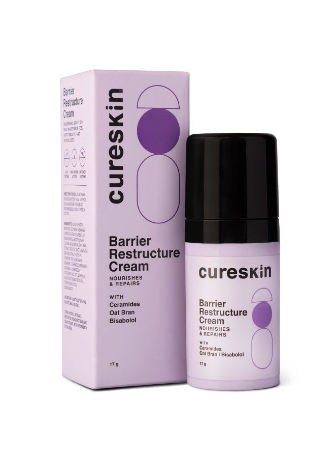 Cureskin Barrier Restructure Cream | Nourishes and Repairs | Ceramides, Oat Bran, Bisabolo (17 g) - Image 1
